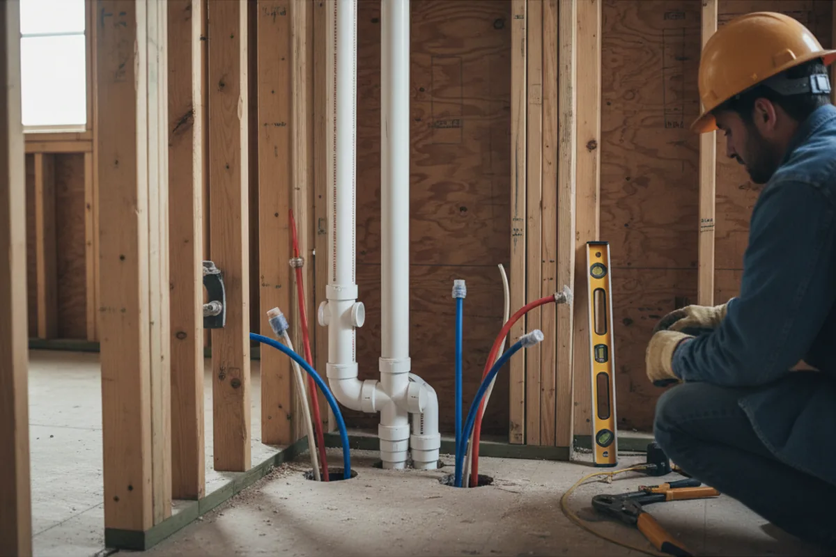 Drain and supply rough-in during Leak Detection in Fort Valley